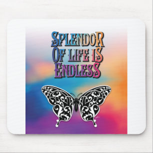 Alfombrilla De Ratón Esplendor de la vida con mariposa