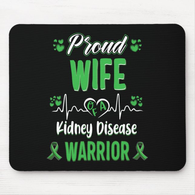 Alfombrilla De Ratón Esposa Enfermedad del riñón Guerrero Conciencia Ci (Frente)