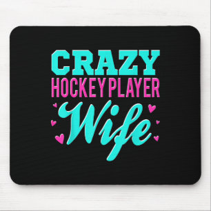 Alfombrilla De Ratón Esposa loca de jugador de hockey Campo de hockey s