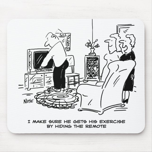 Alfombrilla De Ratón Esposa oculta el control remoto de la TV (Frente)