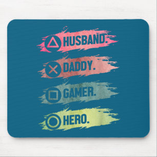 Alfombrilla De Ratón Esposo Papá Jugador Héroe Diseño de Juegos