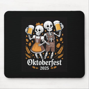 Alfombrilla De Ratón Esqueleto alemán Halloween Lederhosen Funny 2025