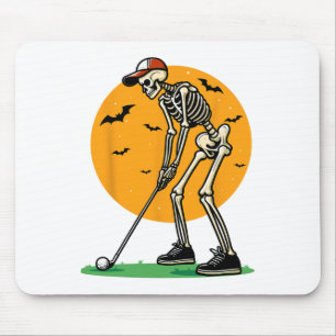 Alfombrilla De Ratón Esqueleto de golf de Halloween golfista divertido