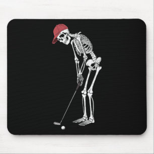Alfombrilla De Ratón Esqueleto de golf de Halloween jugador catcher hom