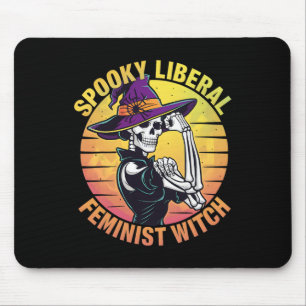 Alfombrilla De Ratón Esqueleto de Halloween Feminista Liberal Femenina