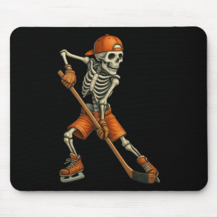 Alfombrilla De Ratón Esqueleto de Halloween Hockey sobre Hielo Deportes