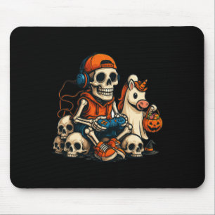 Alfombrilla De Ratón Esqueleto de Halloween Jugador de Videojuegos Fant