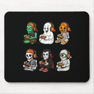 Alfombrilla De Ratón Esqueleto de Halloween, Jugador de Zombie Videojue