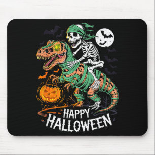 Alfombrilla De Ratón Esqueleto de Halloween montando un T Rex Dinosauri