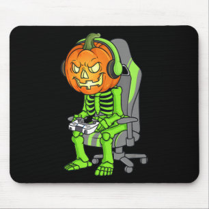 Alfombrilla De Ratón Esqueleto de Halloween para juegos Jack O Lantern