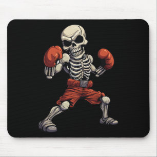 Alfombrilla De Ratón Esqueleto de kickboxing divertido kickboxer boxeo 