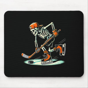 Alfombrilla De Ratón Esqueleto Divertido Hockey Halloween Para Amantes