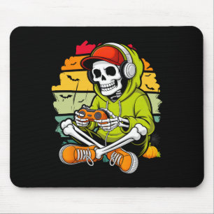 Alfombrilla De Ratón Esqueleto Gamer Disfraz de Halloween Perezoso Cool