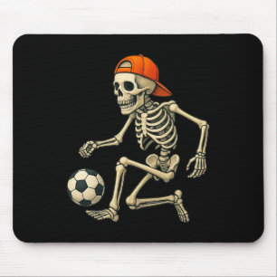 Alfombrilla De Ratón Esqueleto Jugando Fútbol Gráfico de Halloween