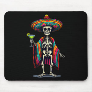 Alfombrilla De Ratón Esqueleto mexicano Sombrero Cinco De Mayo Fiesta P