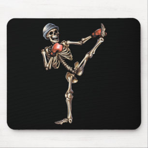Alfombrilla De Ratón Esqueleto Muay Thai Halloween Kickboxing Mma Lucha