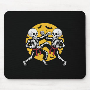 Alfombrilla De Ratón Esqueletos de Halloween Karate Artes Marciales Pre