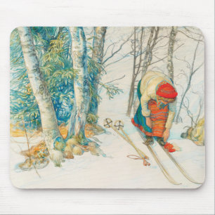 Alfombrilla De Ratón Esquí de invierno por Carl Larsson