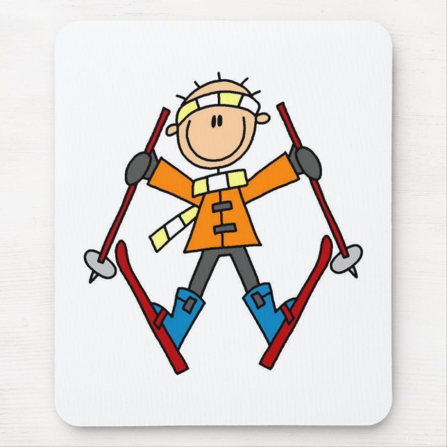 Alfombrilla De Ratón Esquí de la nieve del invierno (Frente)