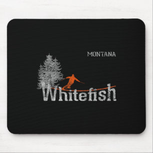 Alfombrilla De Ratón Esquí de la Viña de Montana de Whitefish de los añ