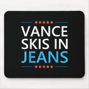 Alfombrilla De Ratón Esquí De Vance En Jeans Gracioso Esquí Jd Vance