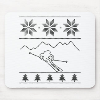 Alfombrilla De Ratón Esquí - patrón de tejido - Navidades - montañas