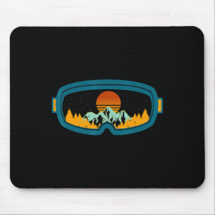 Alfombrilla De Ratón Esquí Retro Goggles Esquí Snowboard Mar de inviern