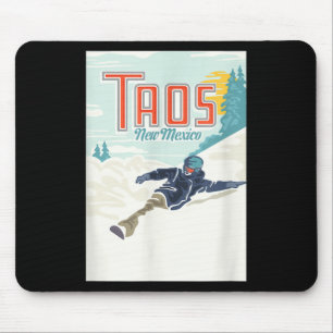 Alfombrilla De Ratón Esquí Retro Taos Valle Nuevo México Esquí Snowboar