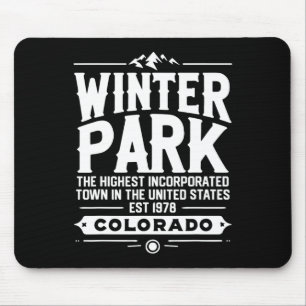 Alfombrilla De Ratón Esquiar Winter Park Colorado Esquiador Esquí Recue