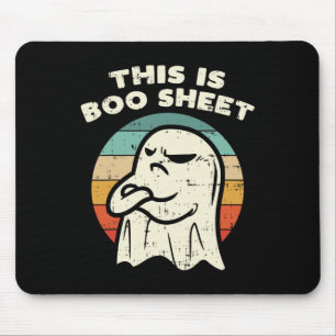 Alfombrilla De Ratón Esta es la hoja de boo Ghost Retro Halloween disfr