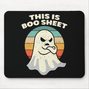Alfombrilla De Ratón Esta es la hoja de boo Ghost Retro Halloween disfr