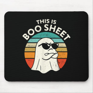 Alfombrilla De Ratón Esta es la hoja de boo Ghost Retro Halloween disfr