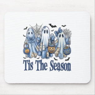 Alfombrilla De Ratón Esta Es La Temporada Azul Patchwork Ghost Pumpkin