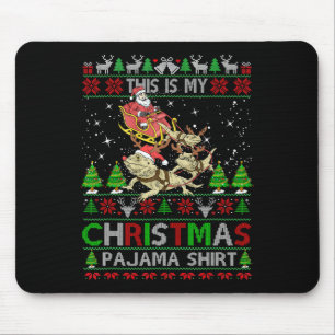 Alfombrilla De Ratón Esta es mi camisa de pijama de Navidad Dragón barb