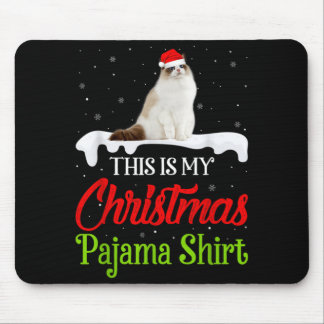 Alfombrilla De Ratón Esta Es Mi Camiseta De Navidad De Pijama Gato Ragd