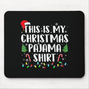 Alfombrilla De Ratón Esta Es Mi Camiseta De Pijama De Navidad Luces Hom