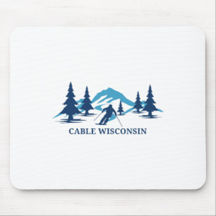 Alfombrilla De Ratón Estación de esquí Cable Wisconsin esquiador esquí
