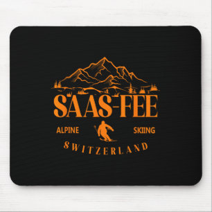 Alfombrilla De Ratón Estación de esquí Saas-fee Alpes suizos Esquí alpi