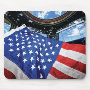 Alfombrilla De Ratón Estación Espacial Bandera Americana Órbita Terrest
