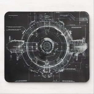 Alfombrilla De Ratón Estación espacial Black Blueprint Sci-Fi