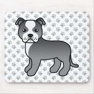 Alfombrilla De Ratón Estacionamiento Azul Y Blanco Cute Cartoon Perro Y