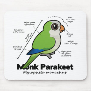 Alfombrilla De Ratón Estadísticas del Parakeet del monje