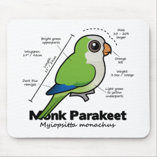 Alfombrilla De Ratón Estadísticas del Parakeet del monje