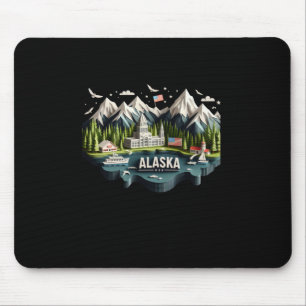 Alfombrilla De Ratón Estado De Alaska En Pegatina Estadounidense