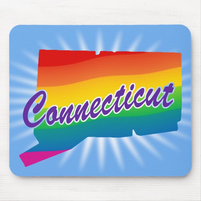 Alfombrilla De Ratón Estado de Connecticut Arcoíris (Frente)