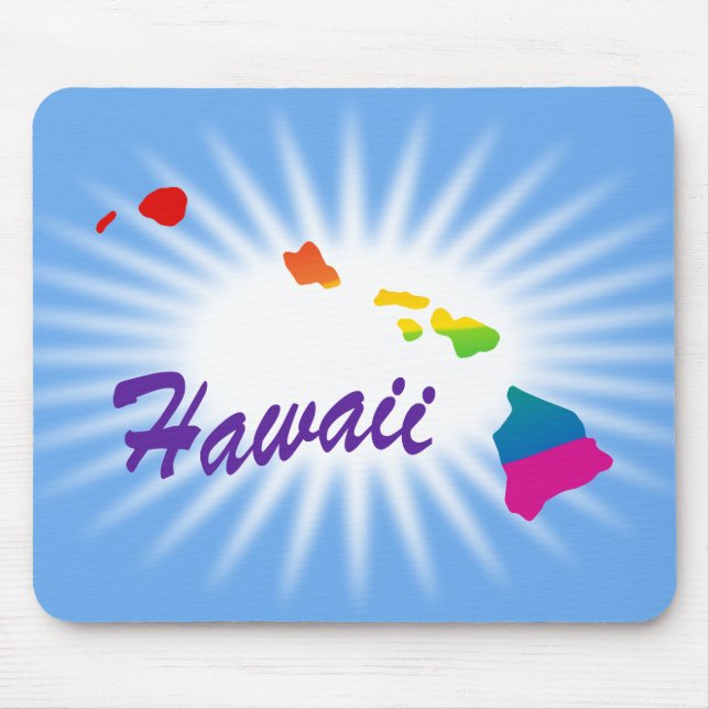 Alfombrilla De Ratón Estado de Hawaii Arcoíris (Frente)