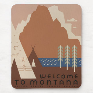 Alfombrilla De Ratón Estado de Montana: Tribus Indias, Montañas, Prader