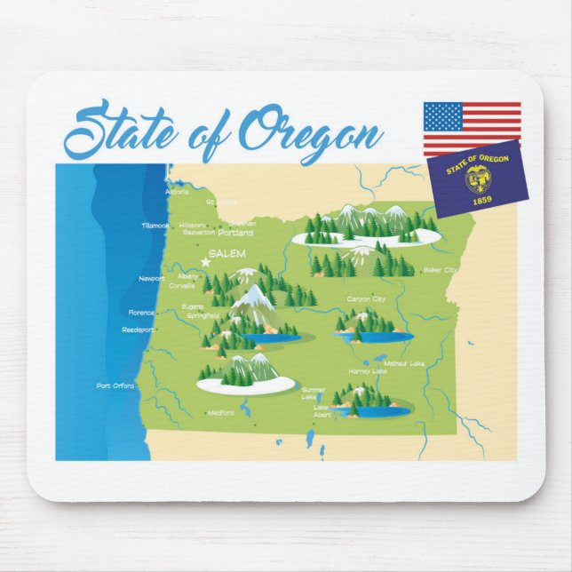Alfombrilla De Ratón Estado de Oregon (Frente)