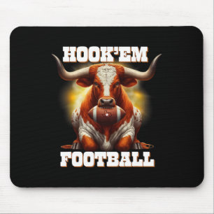 Alfombrilla De Ratón Estado de Texas Hook'em Fútbol Americano Con Cabel