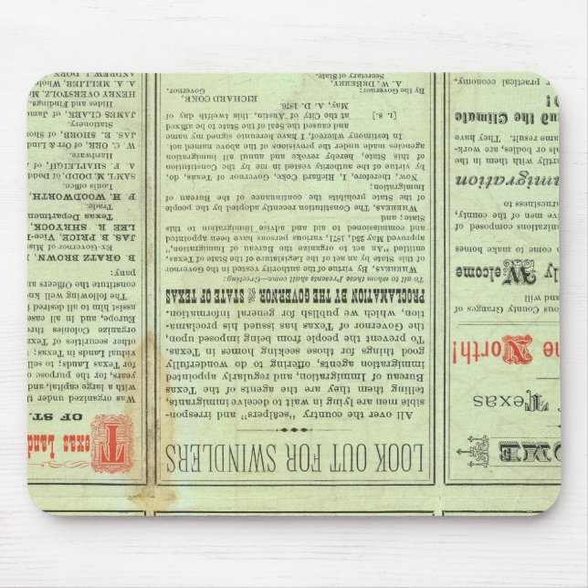 Alfombrilla De Ratón Estado de Verso de Texas (Frente)